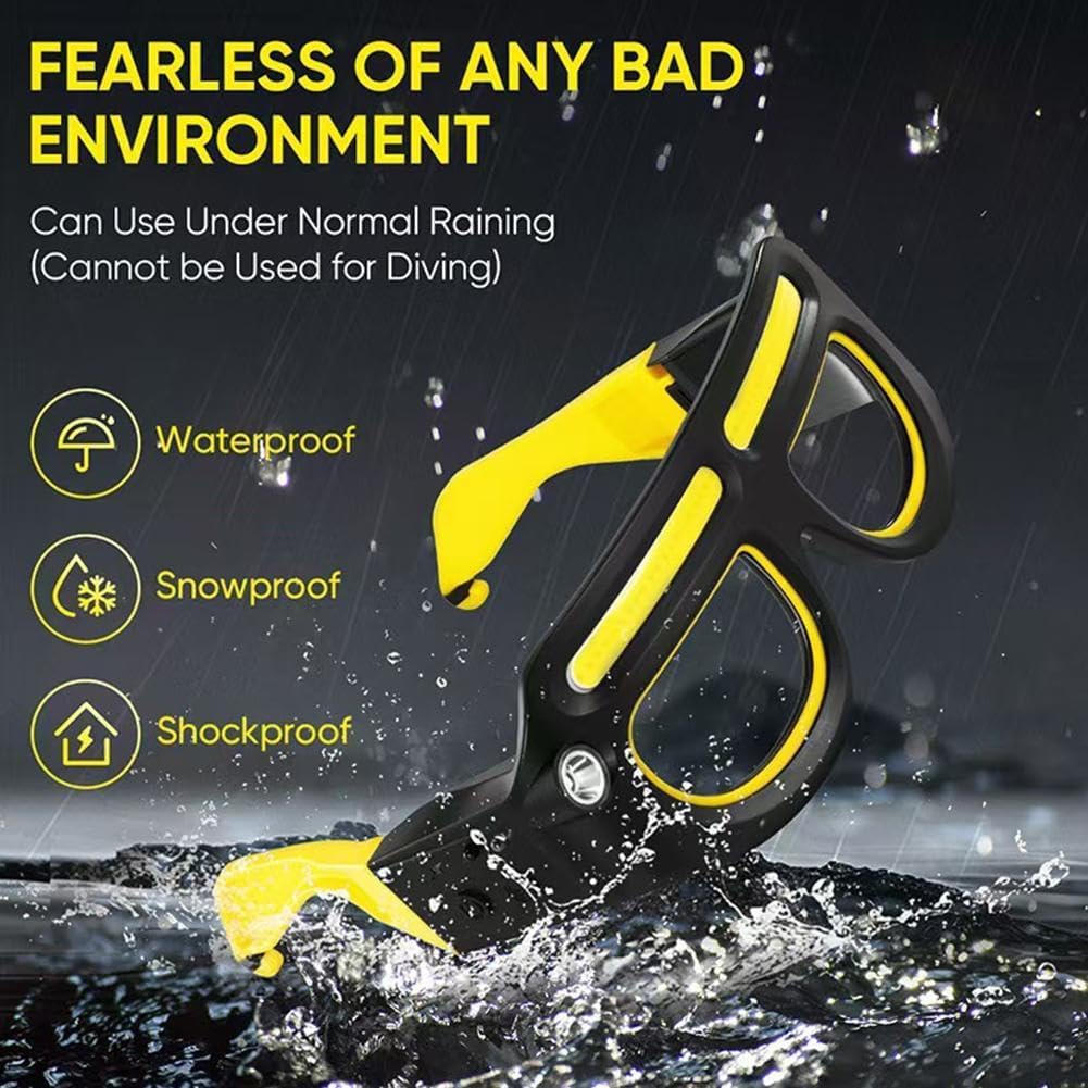 LED Rechargeable Headlight Glasses with Motion Sensor, Touch Control 5 Modes USB C Light Up Glasses, Lighted Eyewear for Night Running, Camping, Cycling and Outdoor Activities