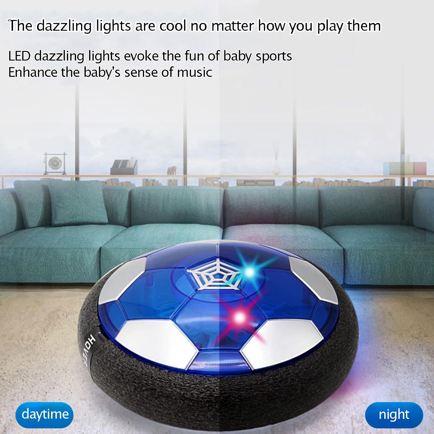 Rechargeable Floating Soccer Ball with Led Lights and Foam Cushion, New Soccer Toys for Indoor Use, Best Gift for Children's
