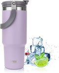 TYESO 30oz Tumbler with Handle and Straw Lid, Insulated Stainless Steel Double Walled Vacuum Water Bottle for Office, Home, Sport or Car, Travel Mug for Hot and Cold